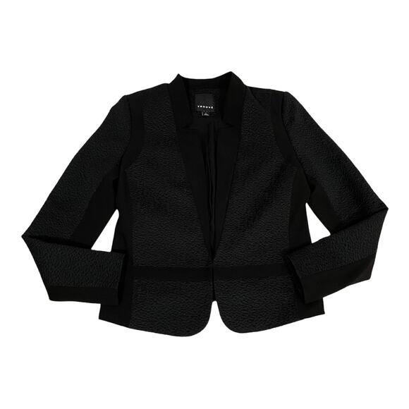 Trouve Long Sleeve Textured Open Blazer - Black - Small - Picture 5 of 7